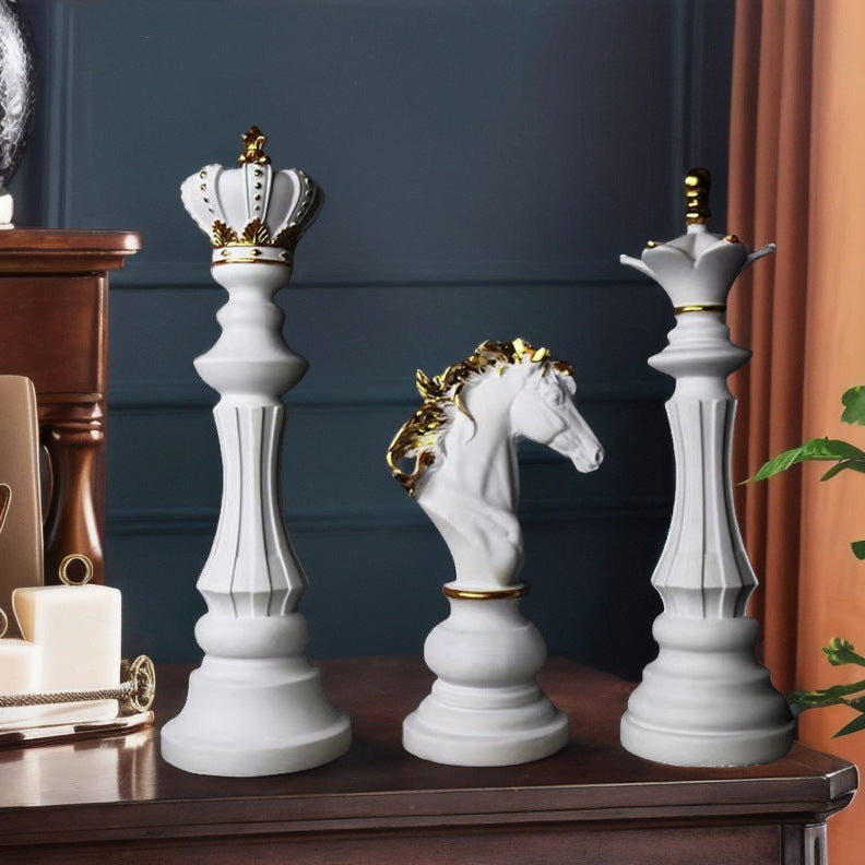 Chess resin ornaments wine cabinets kings queens warhorses chess pieces chessboards home decor