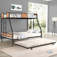 Metal Twin over Full Bunk Bed with Trundle/ Heavy-duty Sturdy Metal