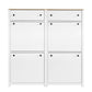 ONTREND ultra-thin shoe cabinet set with 4 flip drawers and adjustable panel top shoe rack, white