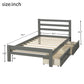 Wood platform bed with two drawers  twin (gray)