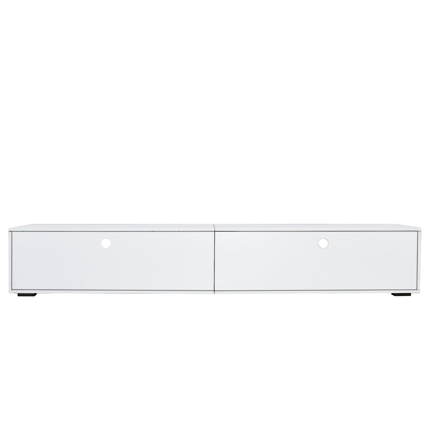 Mueble de TV blanco para sala de estar, moderno centro de entretenimiento para televisores de hasta 90 pulgadas