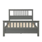 Wood Platform Bed with Headboard and Footboard  Full (Gray)