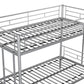 Metal bunk bed/sturdy/noise reduction/2 side ladders/safety guardrails/CPC certification/no spring box required (Silver)