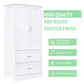 Tall Bathroom Storage Cabinet with Two Doors and Drawers, Adjustable Shelf, MDF Board, White Finish