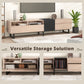 Modern TV Stand for 80'-Inch TVs, Double Storage Space Media Console, Table Entertainment Center with Drop Down Door