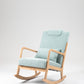 Rocking Chair Upholstered Fabric Rocking Armchair Indoor with High Backrest Glider Chairs and Lumbar Pillow for Living Room