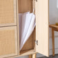 Modern minimalist storage cabinet MDF bed top cabinet Japanese rattan shoe cabinet, small home furniture