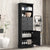 Black high storage cabinet with 3 drawers and adjustable shelves, MDF board painted