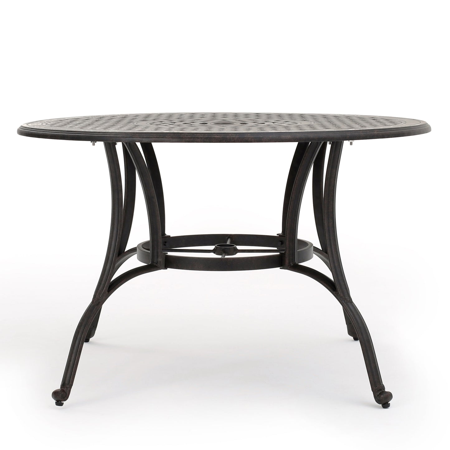 Outdoor Cast Aluminum Circular Dining Table, Bronze Finish for Stylish Outdoor Dining