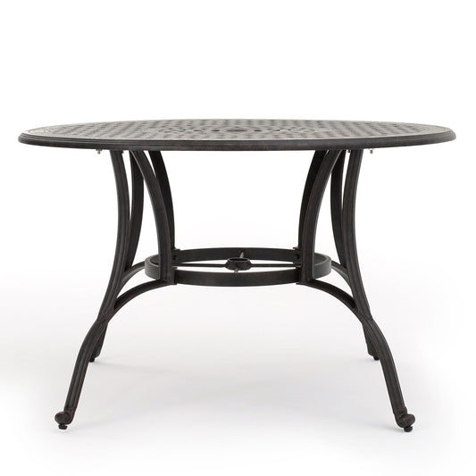 Outdoor Cast Aluminum Circular Dining Table, Bronze Finish for Stylish Outdoor Dining