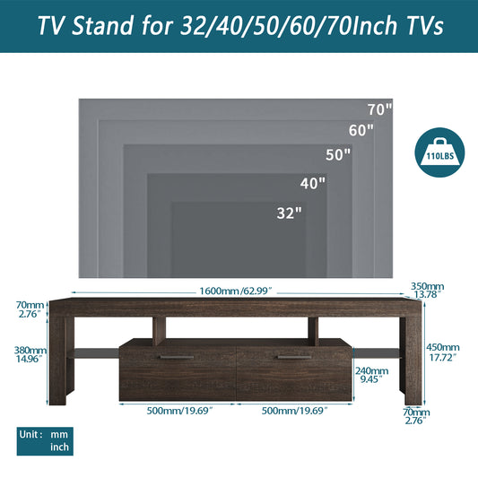 Brown simple modern TV stand