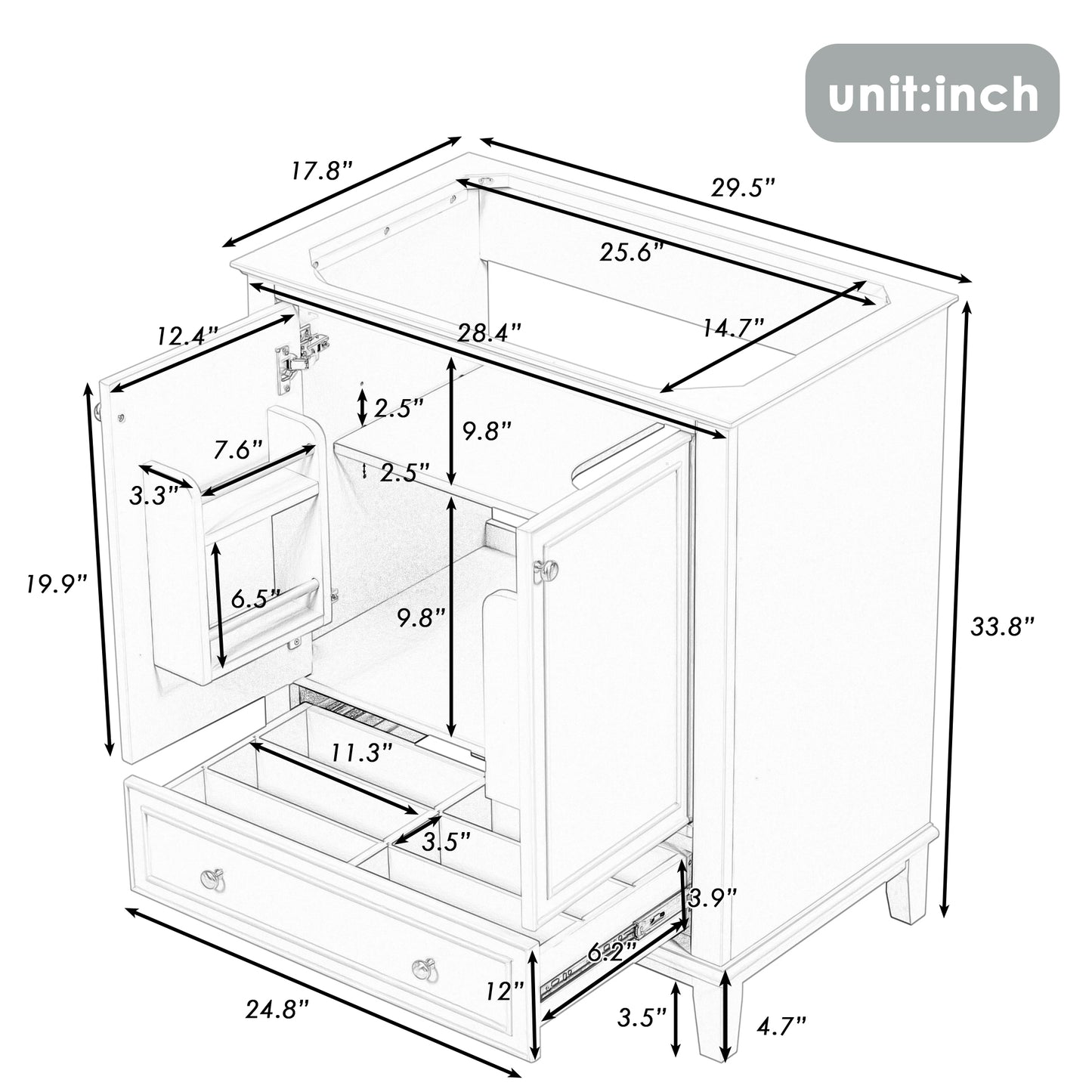 Grey Bathroom Vanity, Modern and Functional Design for Bathrooms with Ample Storage Space