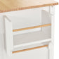 Kitchen Island Cart with Solid Wood Top and Locking Wheels, 54.3-Inch Width in White