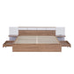 Queen Size Platform Bed with Headboard, Drawers, Shelves, USB Ports and Sockets, Natural