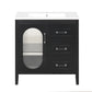 Bathroom Vanity with Sink, Bathroom Vanity Cabinet with Two Drawers and Door, Adjustable Shelf, Solid Wood and MDF, Black