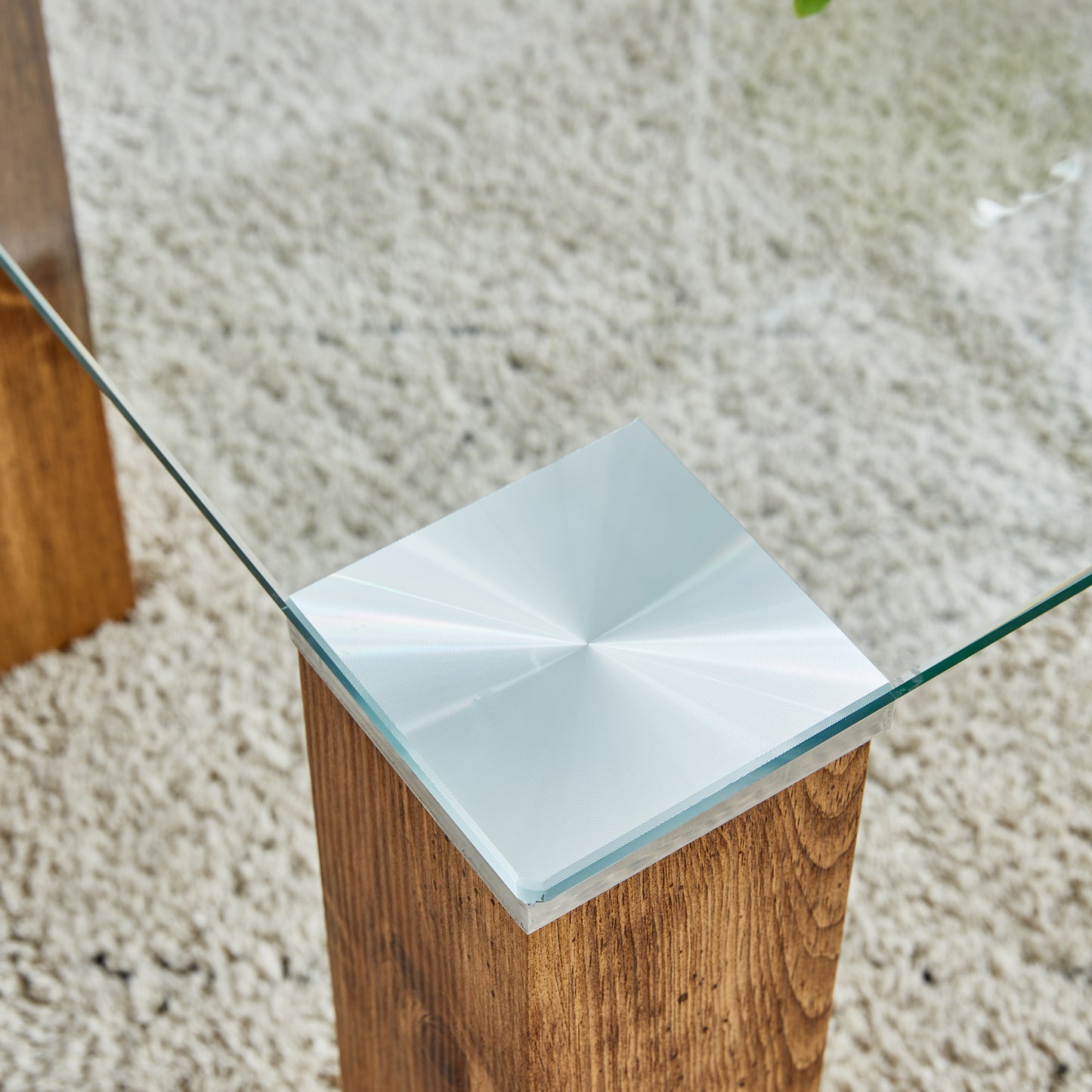 Glass-Top Coffee Table tea table with MDF Legs - Stylish Blend of Elegance and Durability