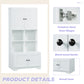 Bathroom storage cabinet, 4-door independent cabinet, adjustable shelf, open multi-layer shelf, white