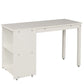 Low Study Twin Loft Bed with Cabinet and Rolling Portable Desk - White (OLD SKU :LP000113AAK)