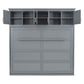 Full Size Murphy Bed Wall Bed with Top Cabinets, Gray Finish for Space-Saving Bedrooms