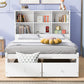 Full Size Platform Bed with Storage Headboard, Charging Station and 2 Drawers White