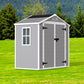 6' x 4.4' Resin Weather Resistant Outdoor Storage Shed with Floor for Garden,Backyard,Pool Tool, Light Grey