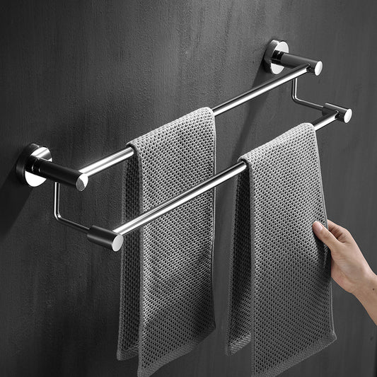 stainless steel towel rack, non perforated, bathroom towel double pole hanging rack, household towel rack