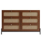 Modern Hemp Vine Wood Closet with 6 Drawers, Dressing Table, and Walnut Wood Side Panel