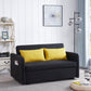 Twins Sofa Bed in Black Fabric, Stylish and Functional Convertible Design for Small Spaces