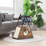 Cat house,end table.Wood cat condo black vintage pet furniture