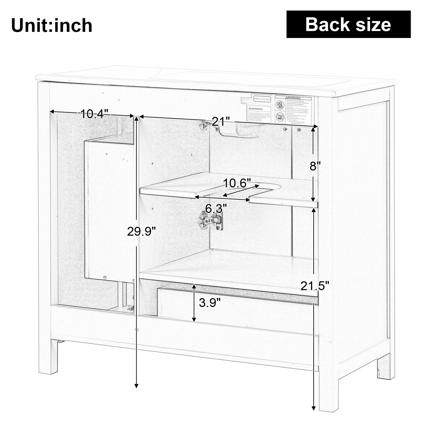 36" Bathroom Vanity with Sink, Double Door Cabinet, Large Drawer, and Flip Drawer, Green Finish