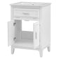 24" Bathroom Vanity with Sink, Solid Wood and MDF Cabinet with One Flip Drawer and Doors, White