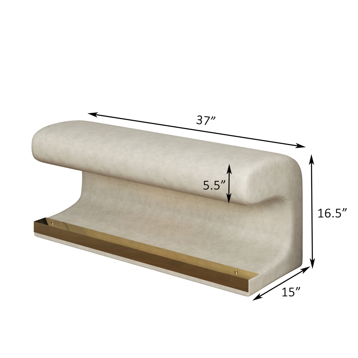 Entryway Bench Leather Upholstered Ottoman with LED sensor light for living room ,bedroom,end of bed ，Beige