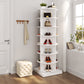 New 360-Degree White Rotating Shoe Cabinet with 7 Layers, Holds Up to 28 Pairs of Shoes