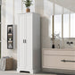 Storage Cabinet with Two Doors for Bathroom, Office, Adjustable Shelf, MDF Board, White