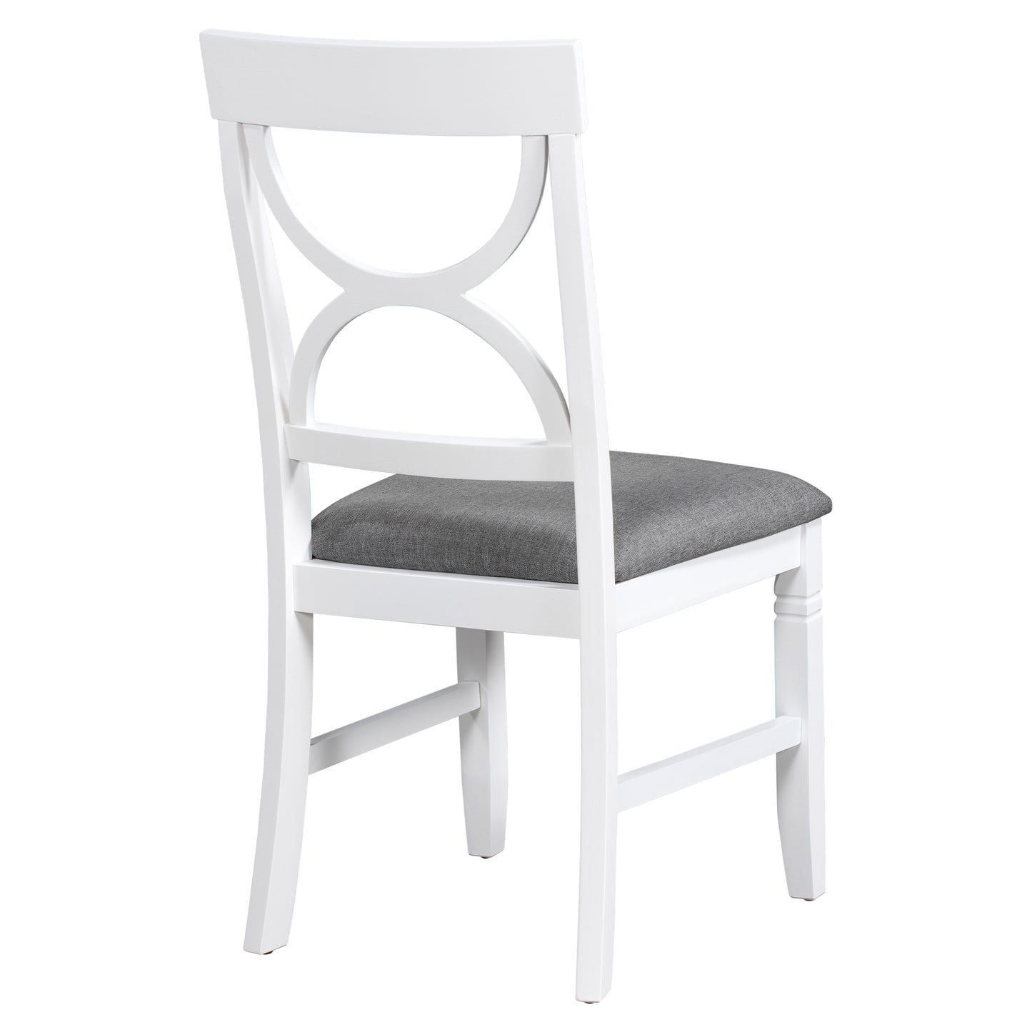 Juego de mesa de comedor de madera TOPMAX de 6 piezas con banco tapizado y 4 sillas, estilo rústico en gris y blanco