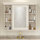 35'' x 28'' Blue Wall Mounted Bathroom Storage Cabinet with Mirror Door, Modern Bathroom Wall Cabinet with Mirror