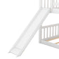 Twin over Twin Bunk Bed with Convertible Slide and Ladder  White