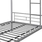 Metal bunk bed/sturdy/noise reduction/2 side ladders/safety guardrails/CPC certification/no spring box required (Silver)