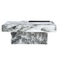 A modern and practical coffee table black and white in imitation marble pattern made of MDF material