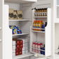 Kitchen Pantry Storage Cabinet with 4 Doors(2Doors with Racks)1 Drawer 2 Adjustable Shelves Freestanding Cupboard