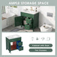 30" Bathroom Vanity with Sink Top, Solid Wood Cabinet with Door and Two Drawers, Green