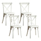 4-Pack Resin X-Back Chairs, Mid-Century Modern Farmhouse Design for Kitchens and Dining Rooms, Lime Wash Finish