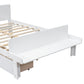 Full Bed with Footboard Bench 2 drawers White