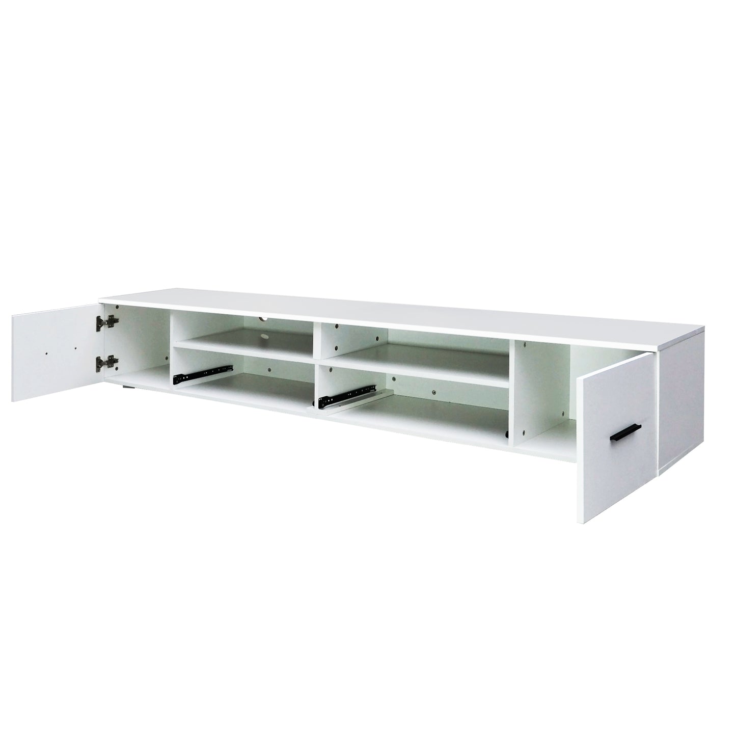 White TV Stand for Living Rooms, Modern Entertainment Center for TVs Up to 90 Inches