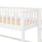 Twin Size Low Loft Bed with Ladder and Slide White