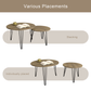 27.56'' Round Nesting Coffee Table Set of 2, Circular Nesting End Table Set  Sturdy Metal Base for Living Room, bedroom, Brown