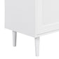 ON-TRANS Elegant Shoe Cabinet with Arched Doors and Drawers, Storage Side Panels, Adjustable Shelves and Solid Wood Legs, White