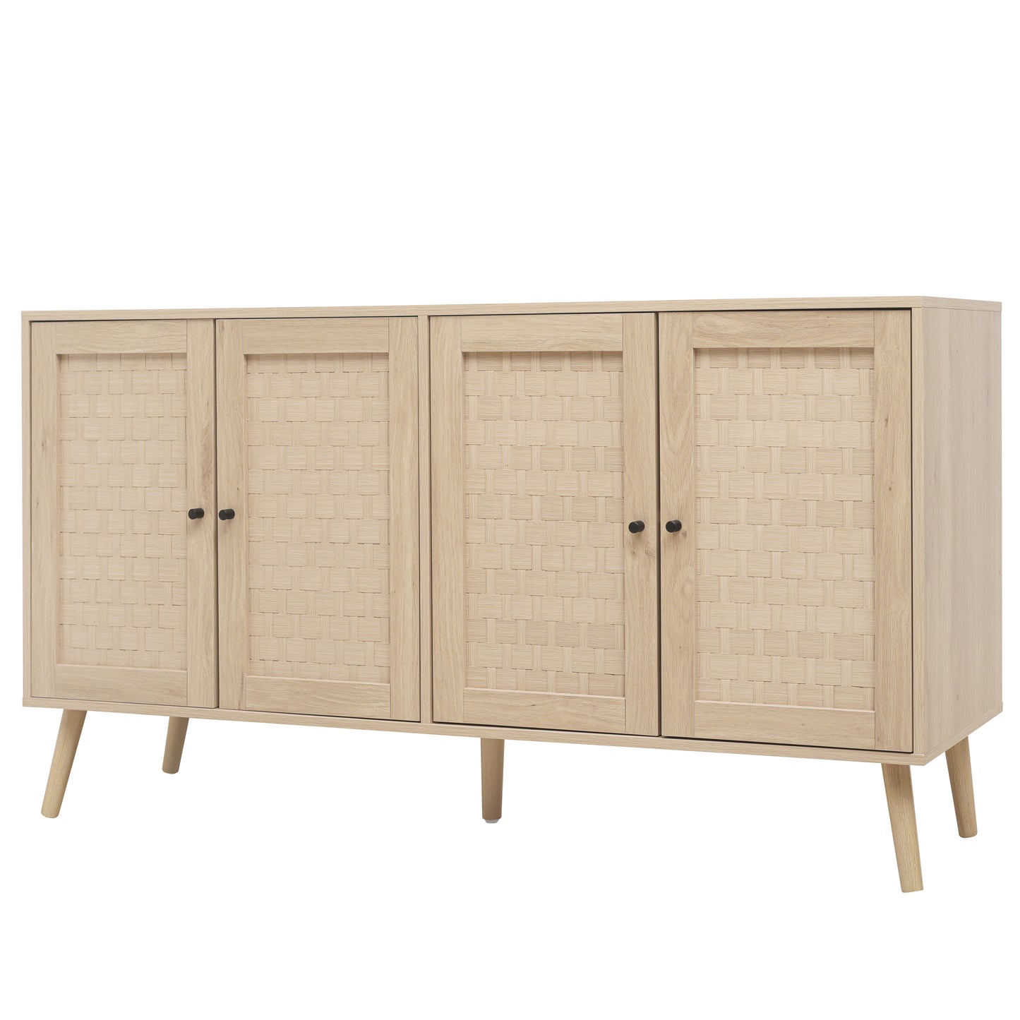 4-Door Accent Cabinet Sideboard Buffet with Adjustable Shelves, Stylish Storage for Entryways and Living Rooms