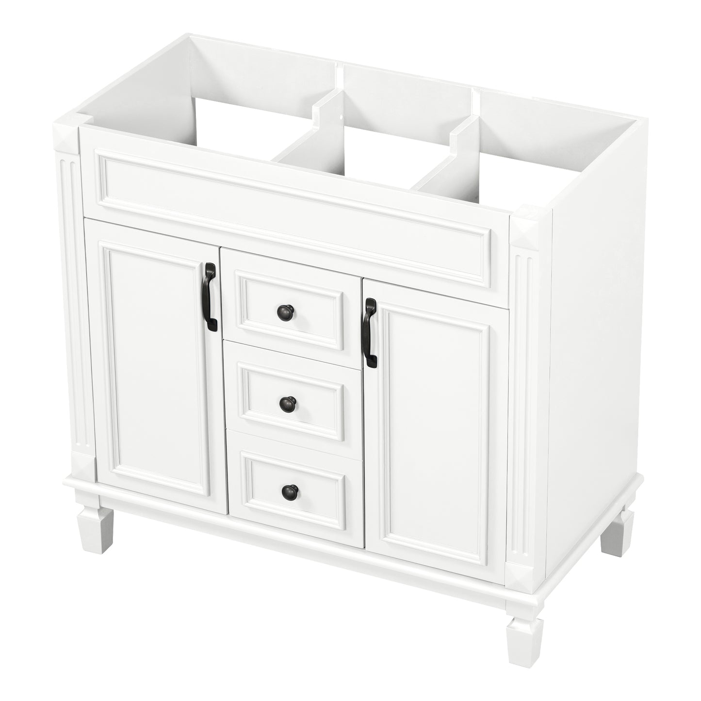 36" Bathroom Vanity Cabinet Only, Modern Storage with 2 Soft-Closing Doors and 2 Drawers