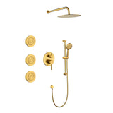 Shower System with Shower Head, Hand Shower, Slide Bar, Bodysprays, and Lever Handles